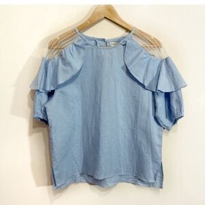 Princess Diary Made in Korea Baby Blue Cotton Linen Size Medium